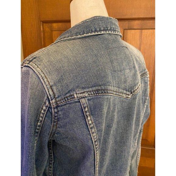 VTG Abercrombie & Fitch‎ Slim Fit Denim Jacket Women Small Med Wash Button Up - Picture 8 of 16